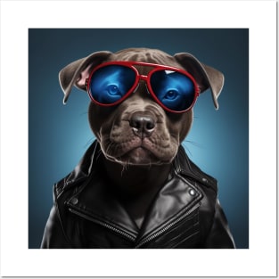 Biker Staffy Posters and Art